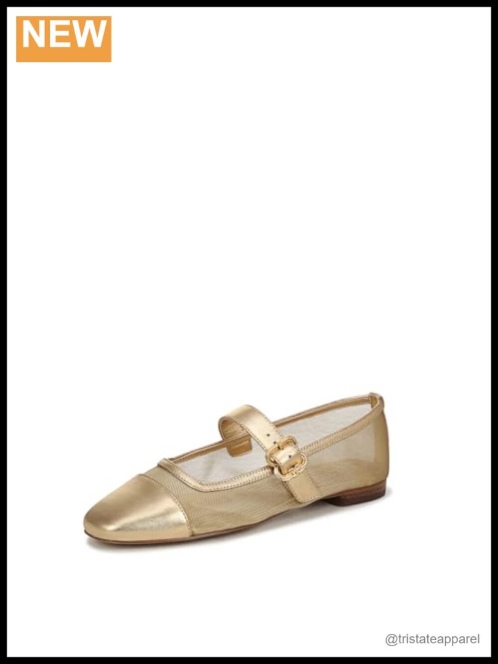 Sam Edelman Miranda Mesh Ballet Flats Leather Cap Toe Buckle Comfort
